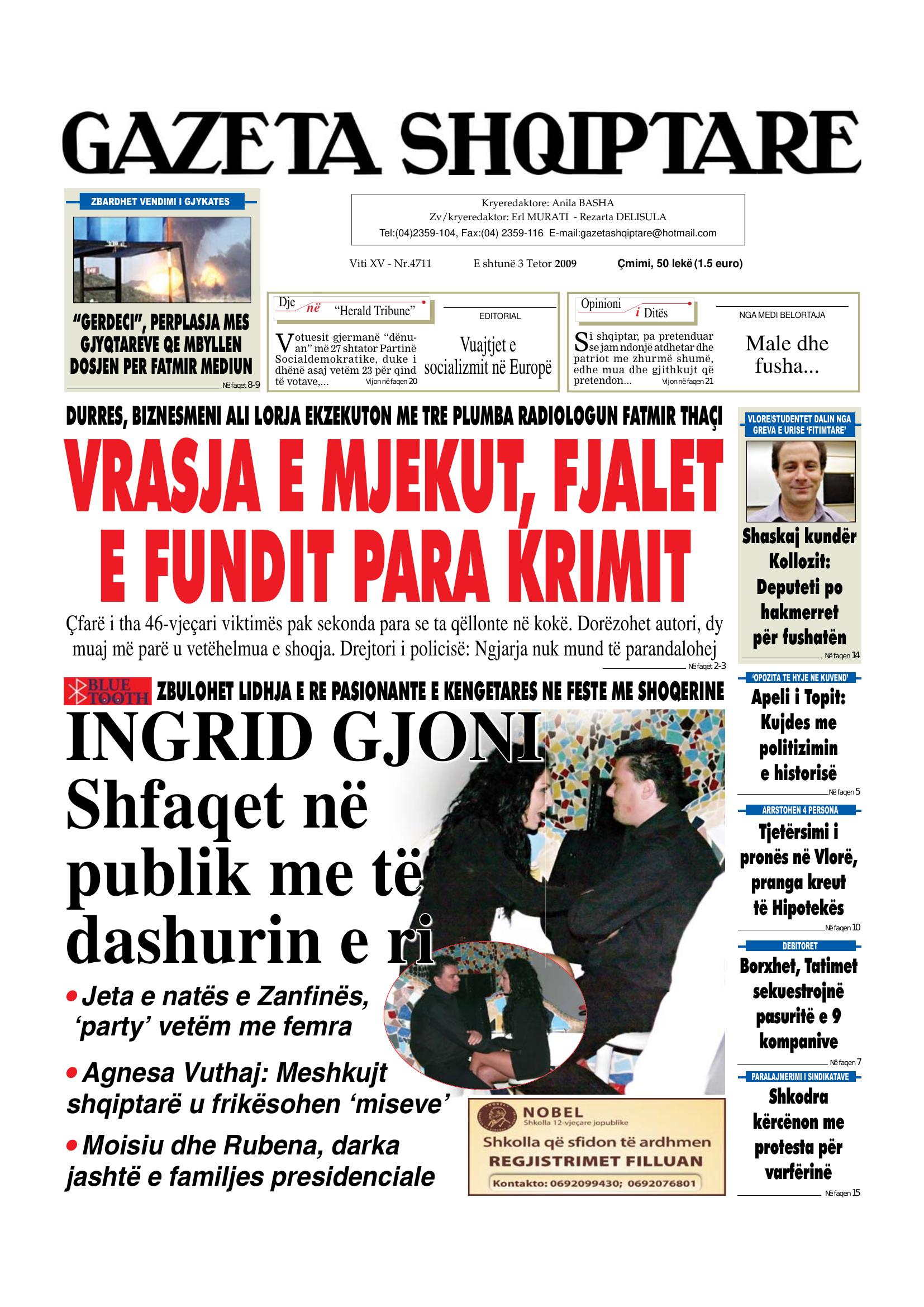Gazeta Shqiptare 2009-10-03